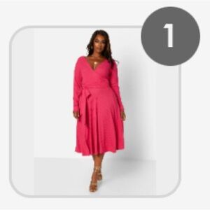 Elegant Pink Wrap Dress